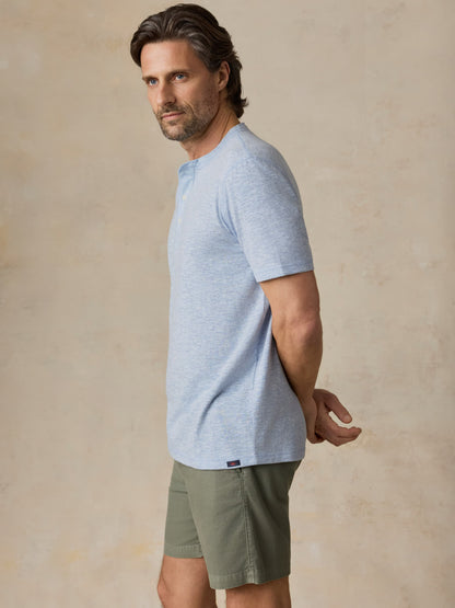 Short-Sleeve Breeze Henley - Blue Isle