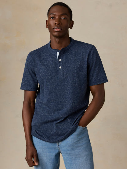 Short-Sleeve Breeze Henley - Midnight Skies Heather