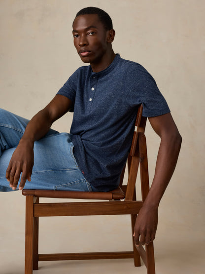 Short-Sleeve Breeze Henley - Midnight Skies Heather