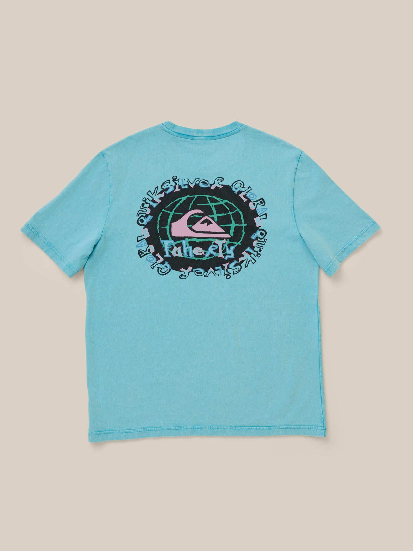 Faherty x Quiksilver Heavy Wash Tee - Teal Tropics