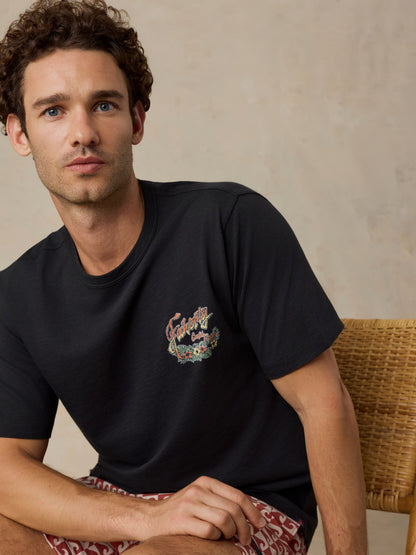 Sunwashed Regenerative Graphic Tee - Ridge Black