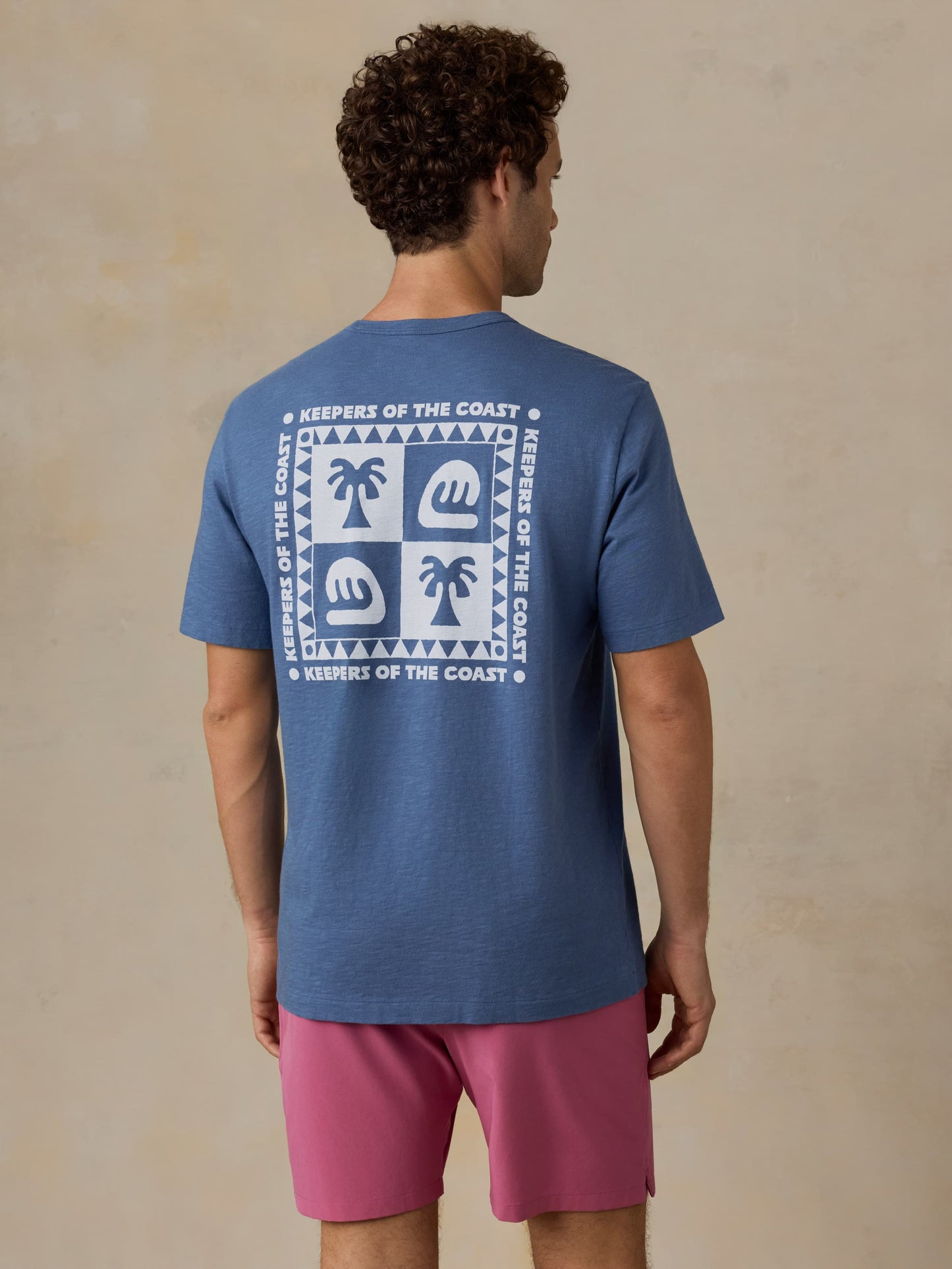 Faherty x Surfrider Sunwashed Regenerative Tee - Blue Horizon