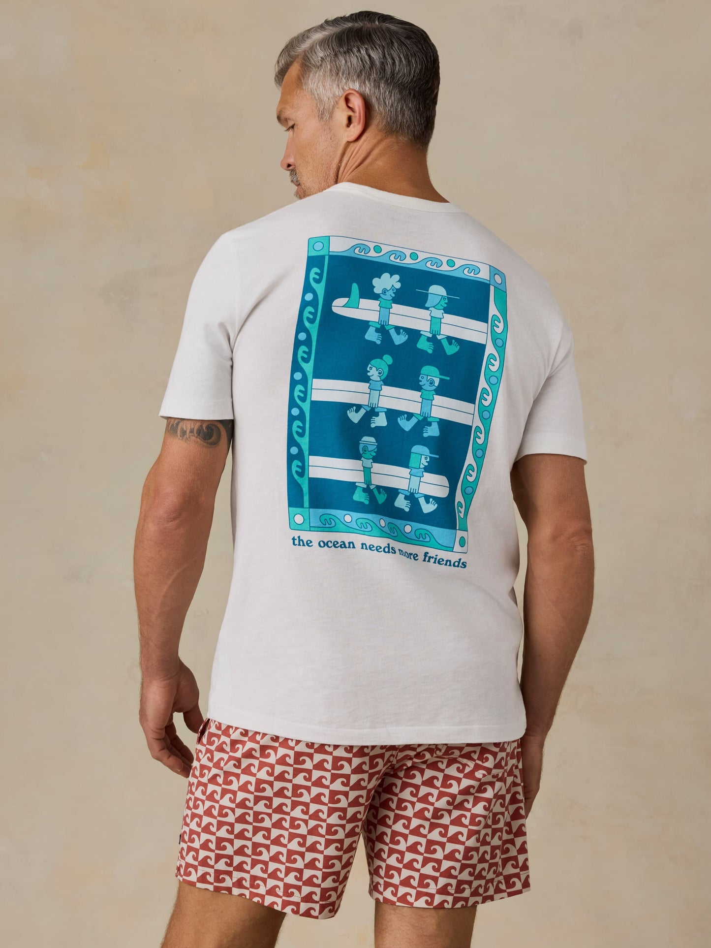 Faherty x Surfrider Sunwashed Regenerative Tee - White