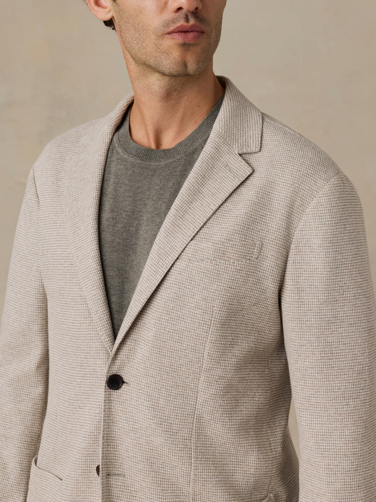 Reserve Knit Blazer - Sand Shell Melange