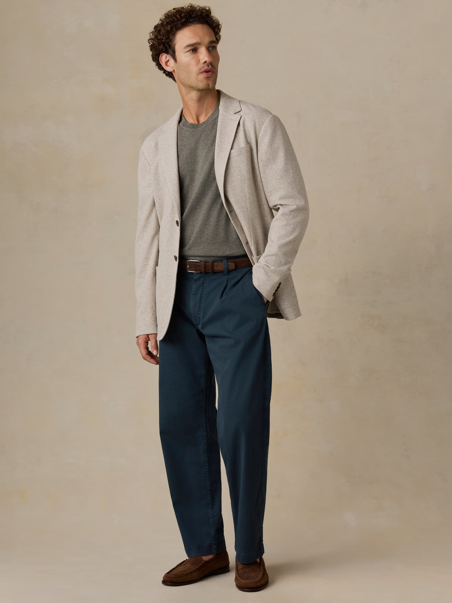 Reserve Knit Blazer - Sand Shell Melange