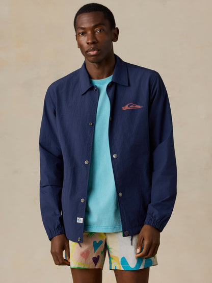 Faherty x Quiksilver Coaches Jacket - Huntington Navy