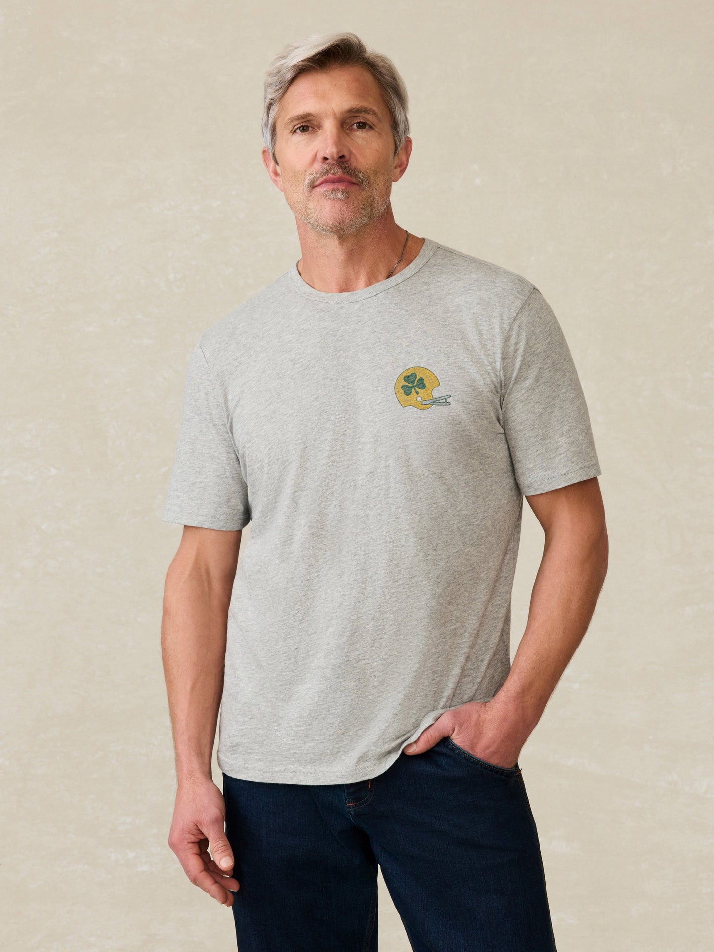 Notre Dame Sunwashed Tee - Granite Heather