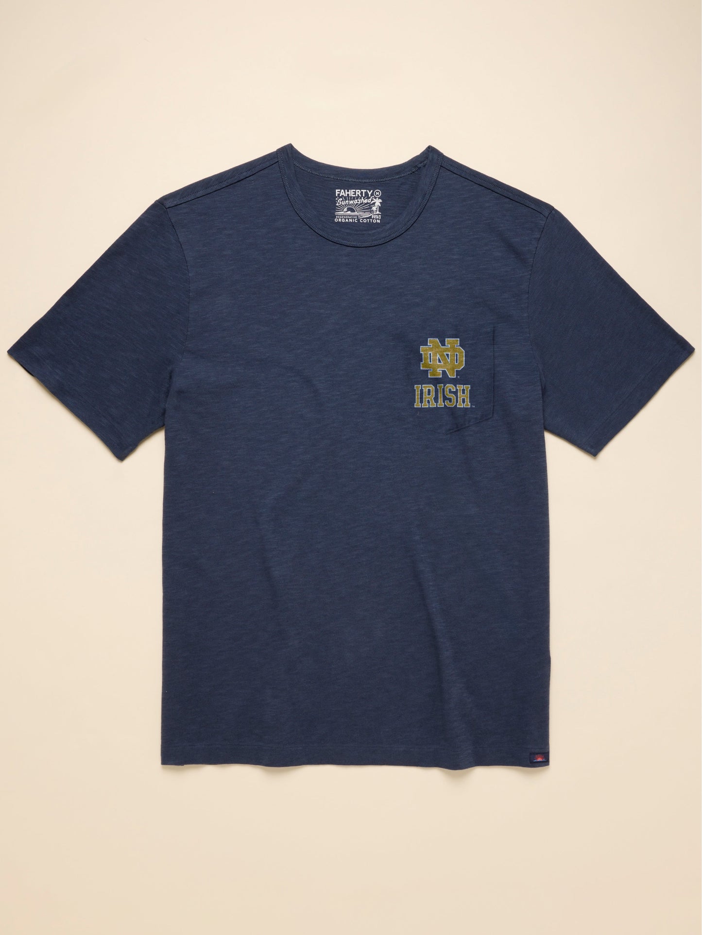 Notre Dame Sunwashed Pocket Tee - Dune Navy