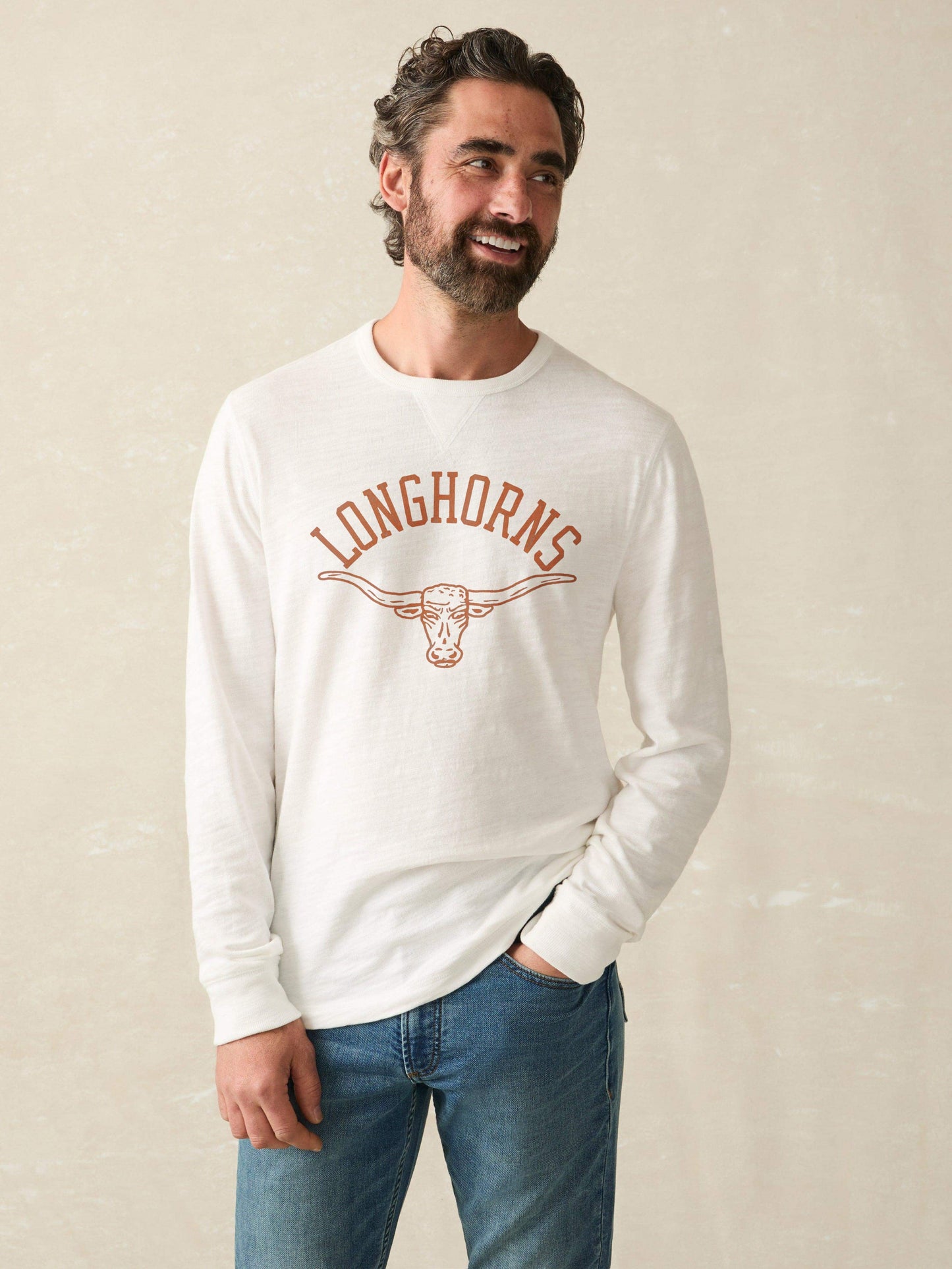 University of Texas Sunwashed Organic Crew - White