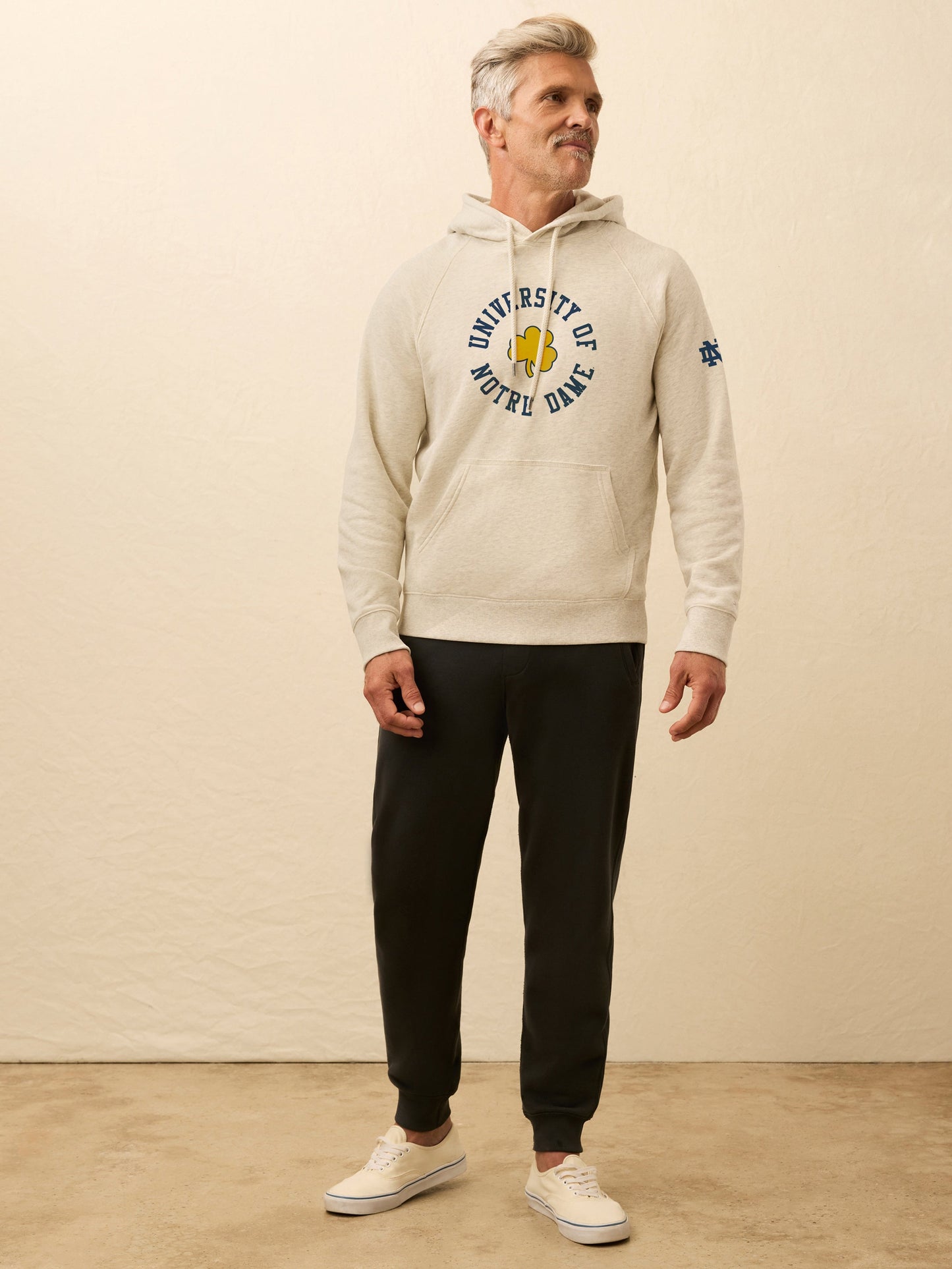 Notre Dame High Standard Fleece Hoodie - Antique Ivory Heather