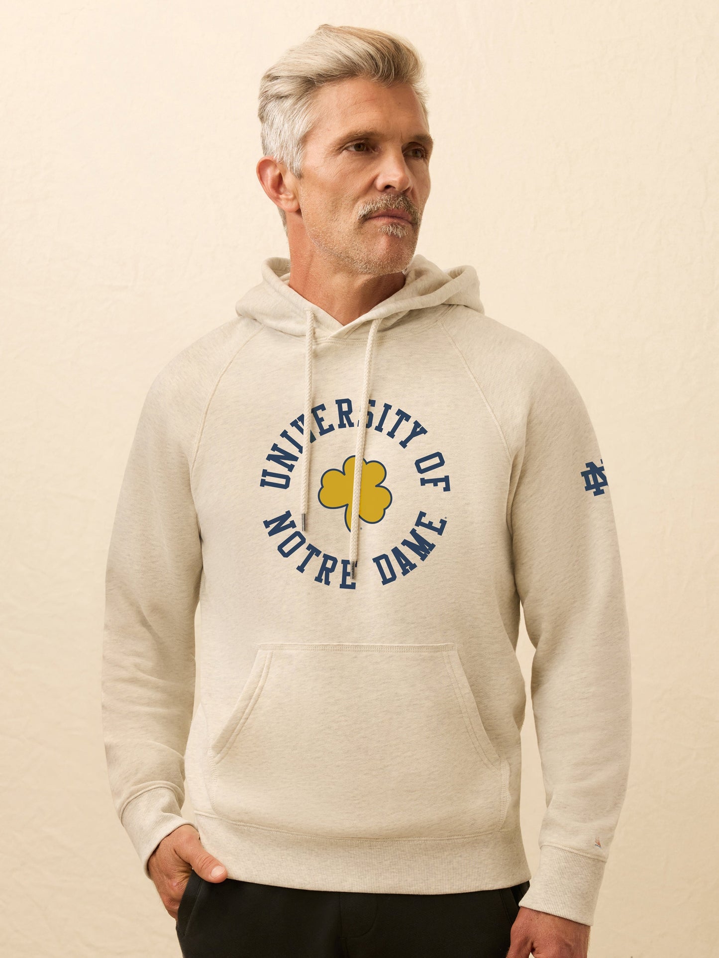 Notre Dame High Standard Fleece Hoodie - Antique Ivory Heather