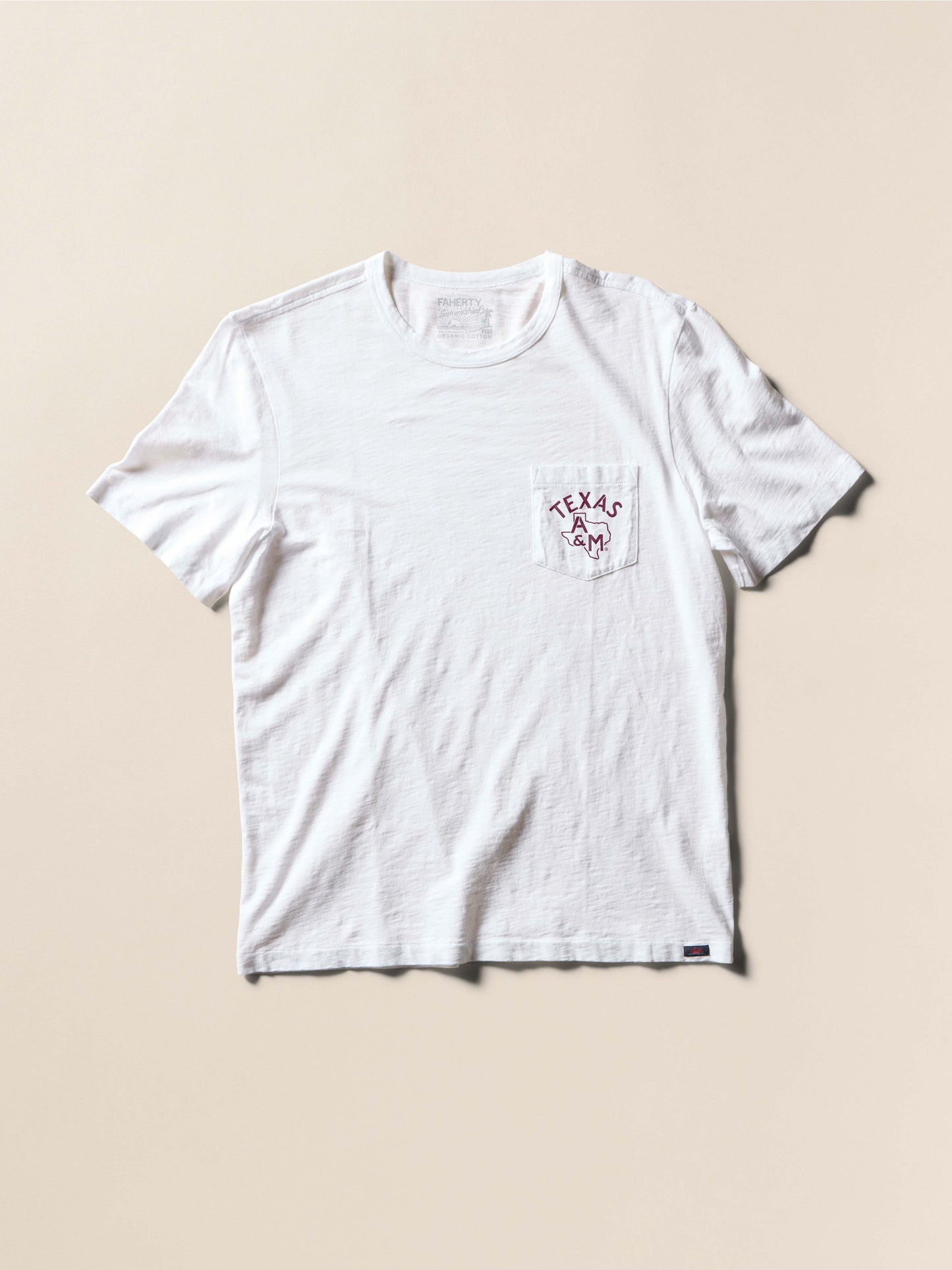 Texas A&M Sunwashed Pocket Tee - White