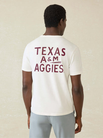 Texas A&M Sunwashed Pocket Tee - White