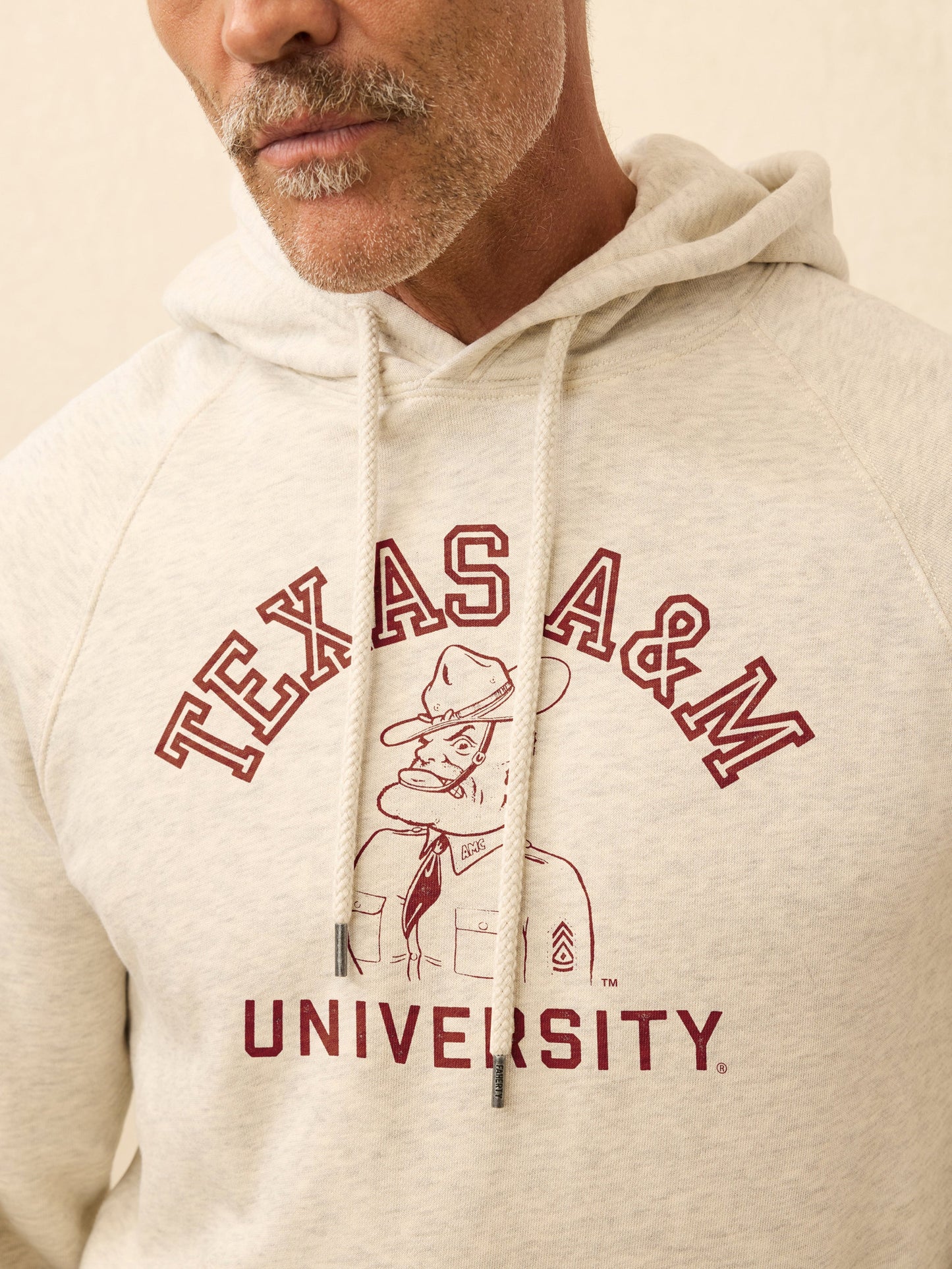Texas A&M High Standard Fleece Hoodie - Antique Ivory Heather