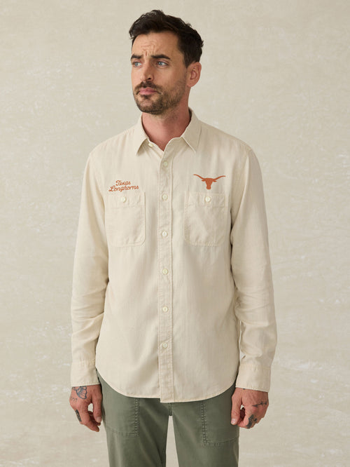 University of Texas Tried & True Chambray Workshirt - Coastal Cream