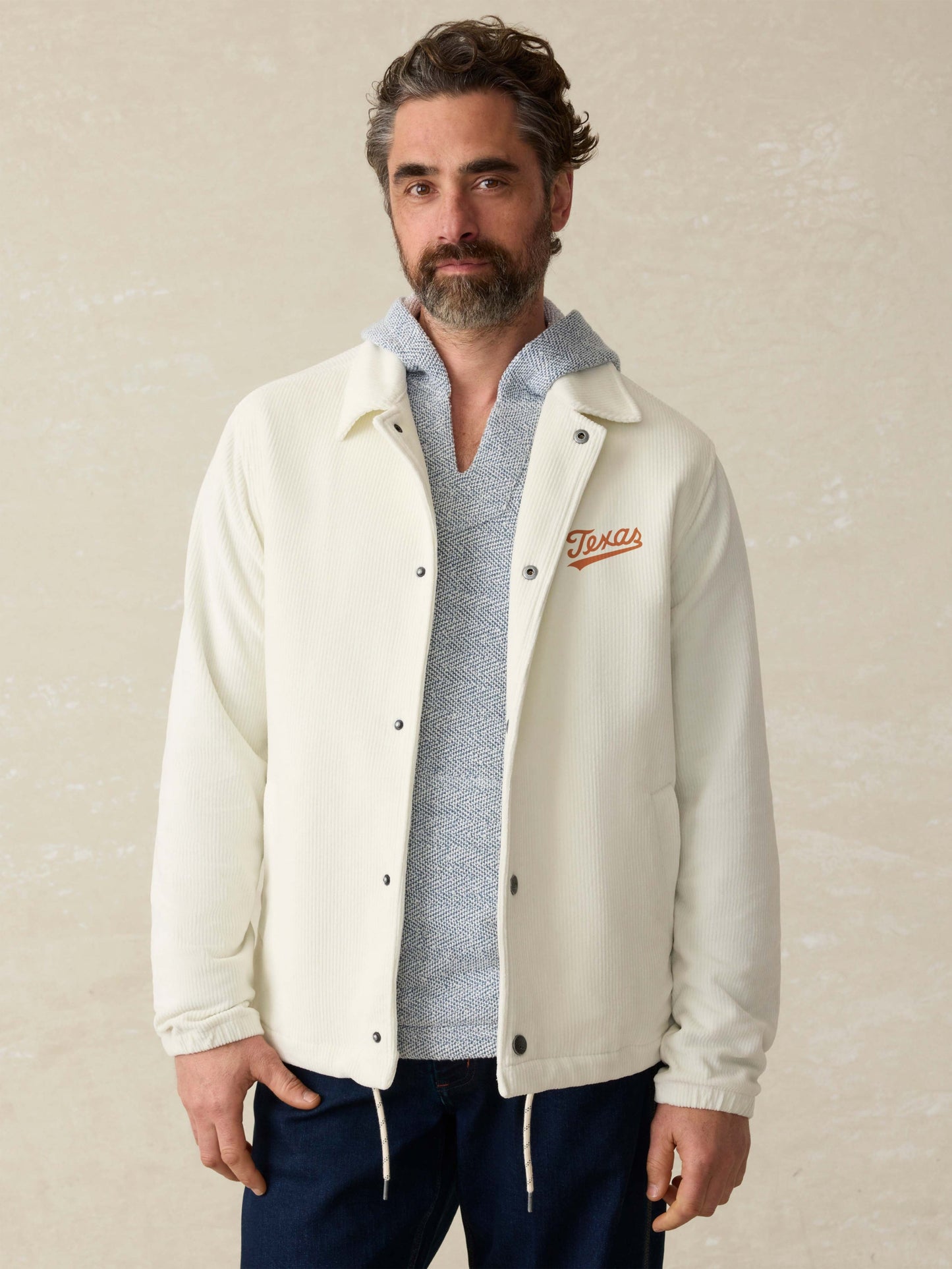 University of Texas Corduroy Coaches Jacket - White