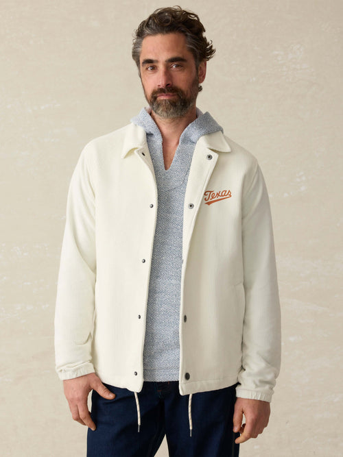 University of Texas Corduroy Coaches Jacket - White