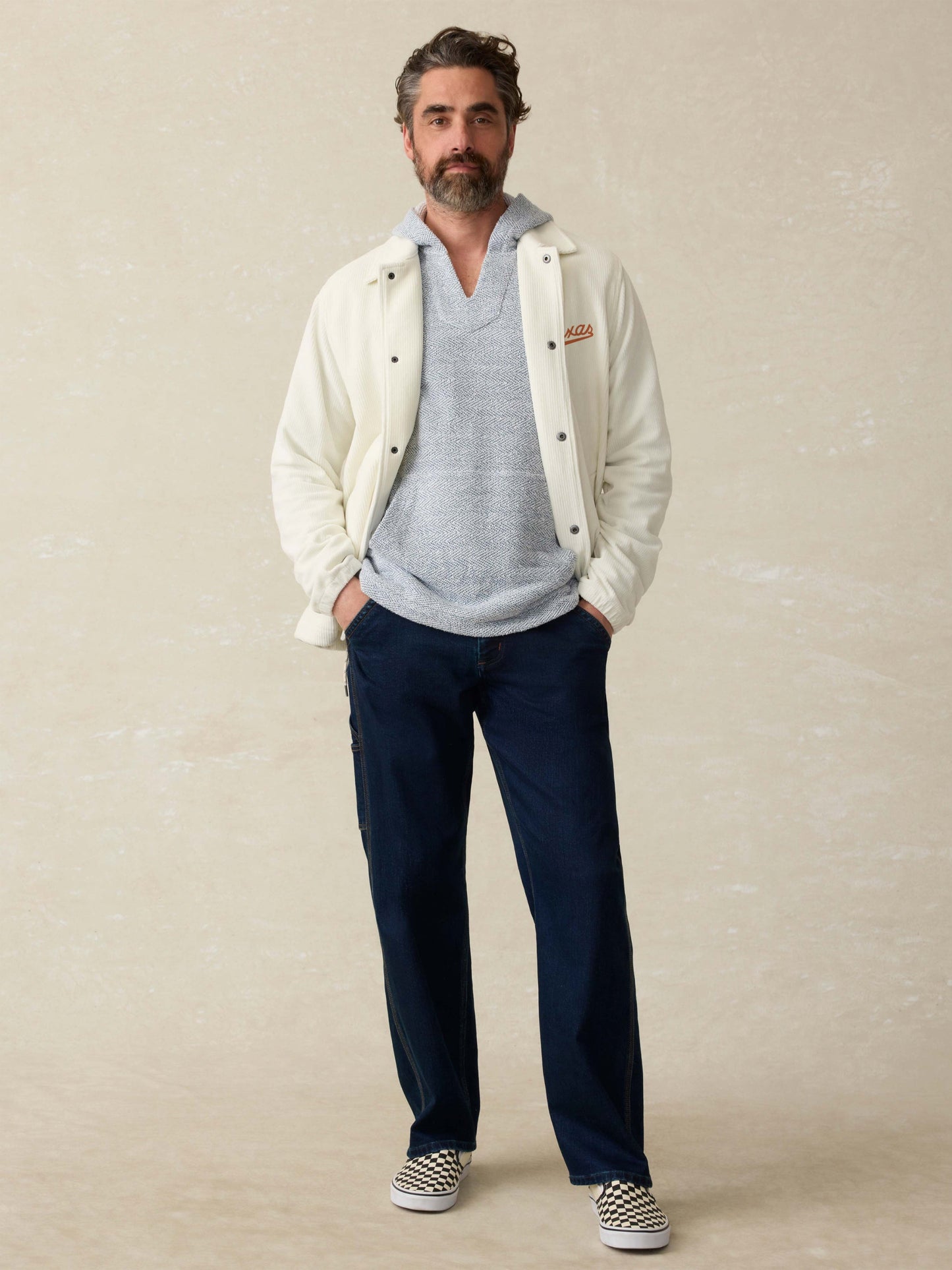 University of Texas Corduroy Coaches Jacket - White