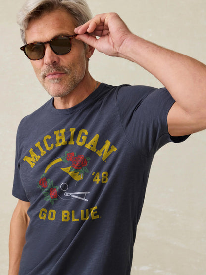 University of Michigan Sunwashed Tee - Dune Navy