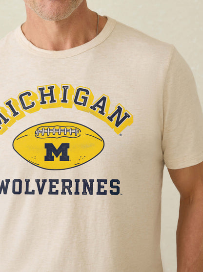 University of Michigan Sunwashed Tee - Island Dune Heather