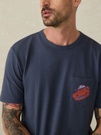 University of Florida Sunwashed Pocket Tee - Dune Navy