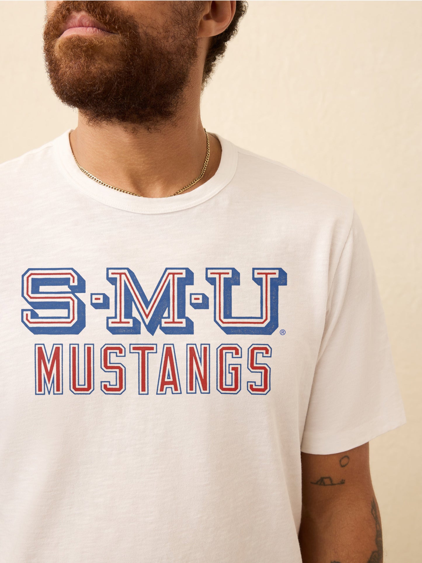 Southern Methodist University Sunwashed Pocket Tee - White