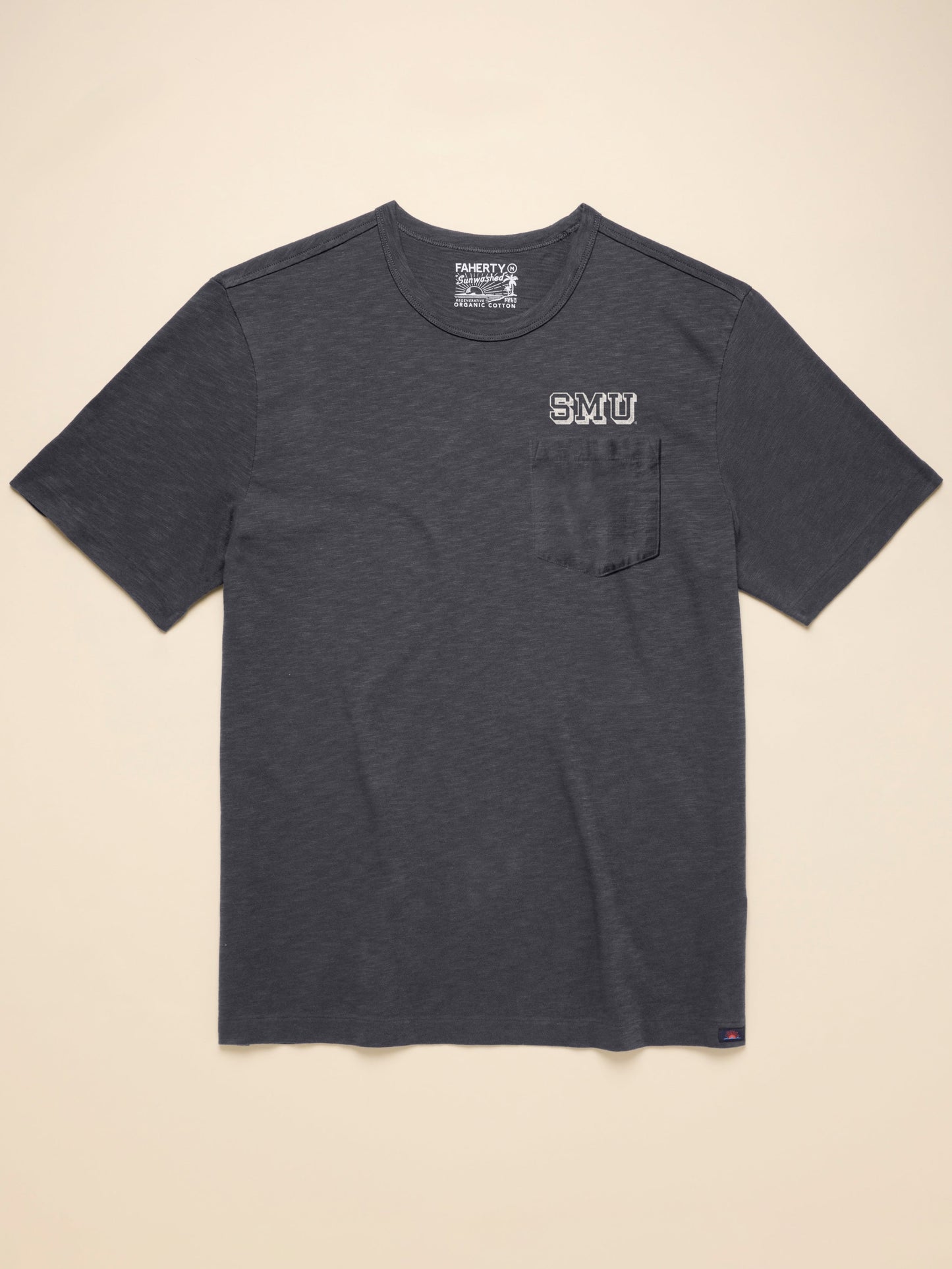 Southern Methodist University Sunwashed Pocket Tee - Graphite