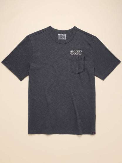 Southern Methodist University Sunwashed Pocket Tee - Graphite