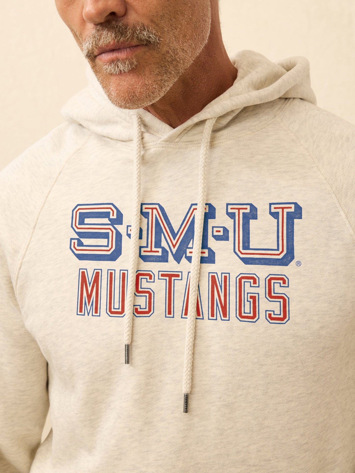 Southern Methodist University High Standard Fleece Hoodie - Antique Ivory Heather