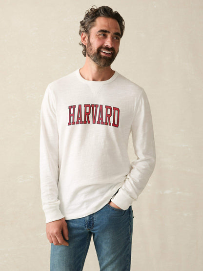 Harvard Sunwashed Organic Crew - White