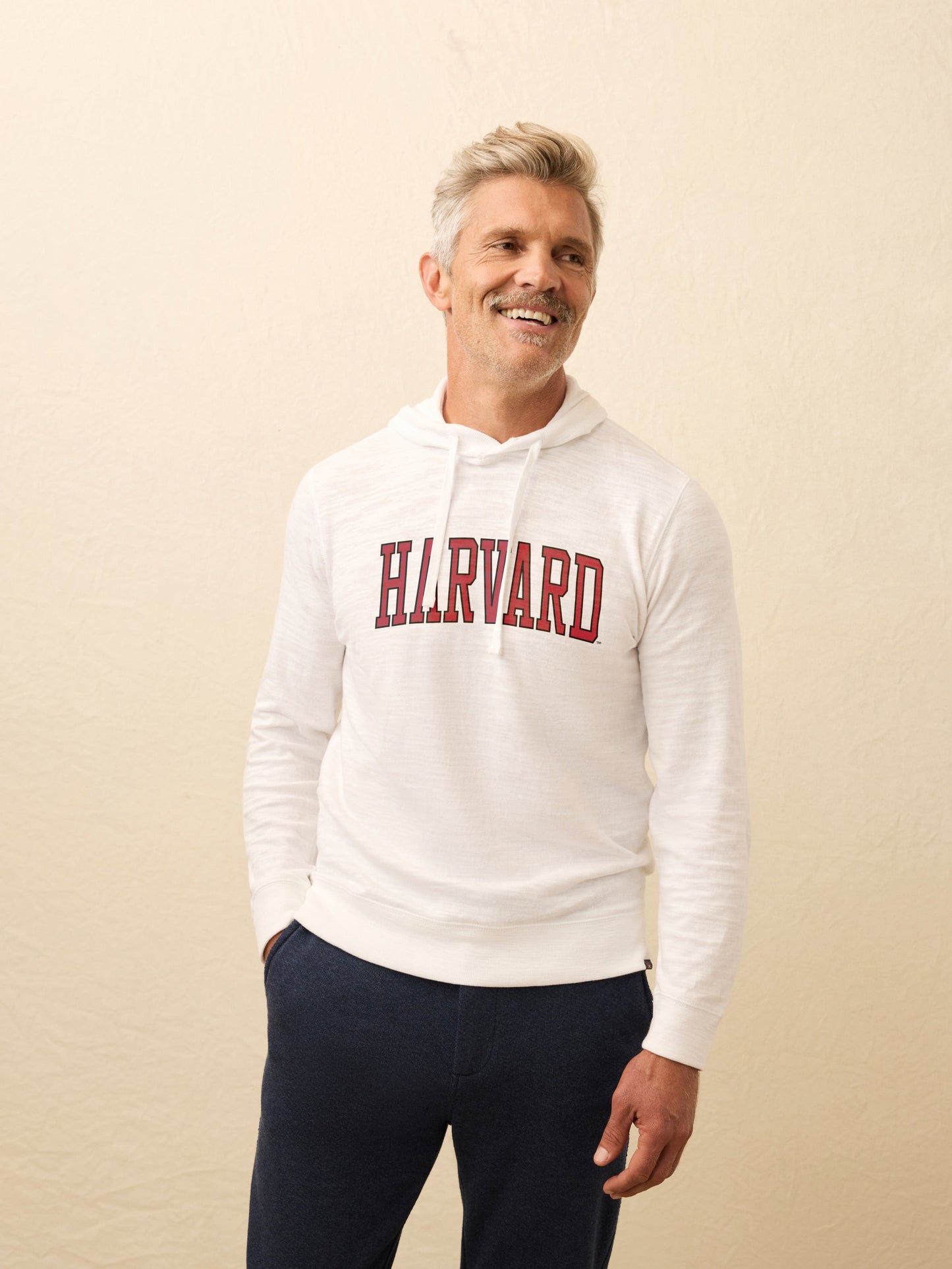 Harvard Sunwashed Organic Hoodie - White