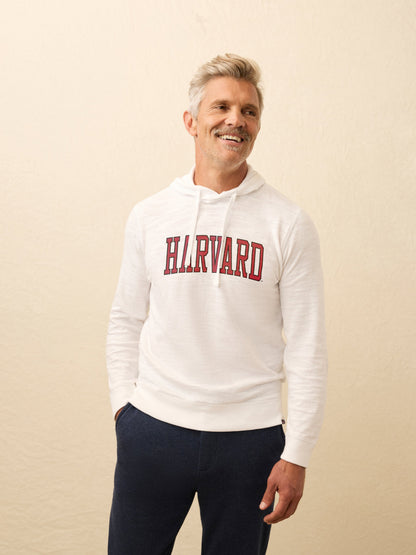 Harvard Sunwashed Organic Hoodie - White