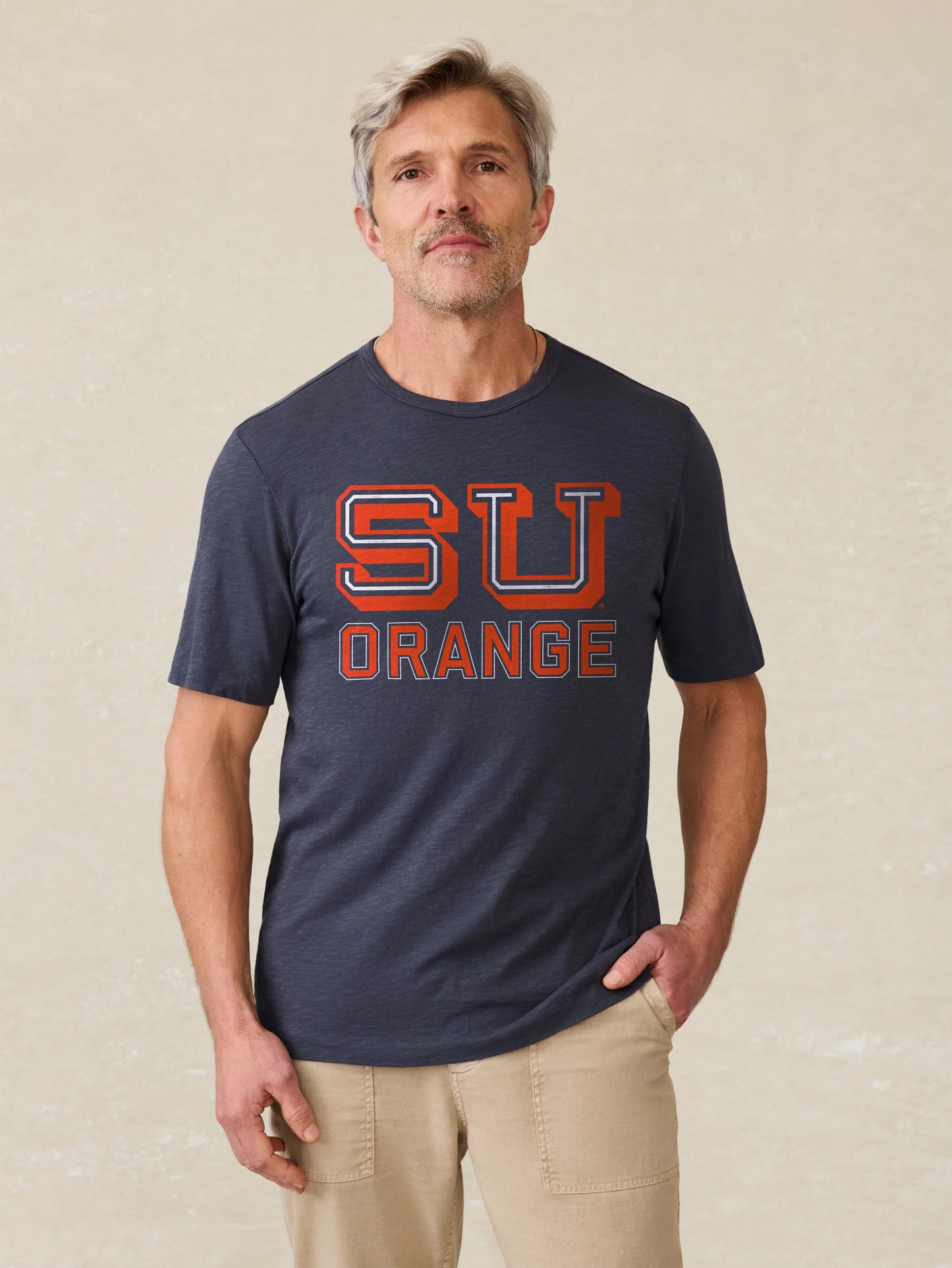 Syracuse University Sunwashed Regenerative Tee - Dune Navy