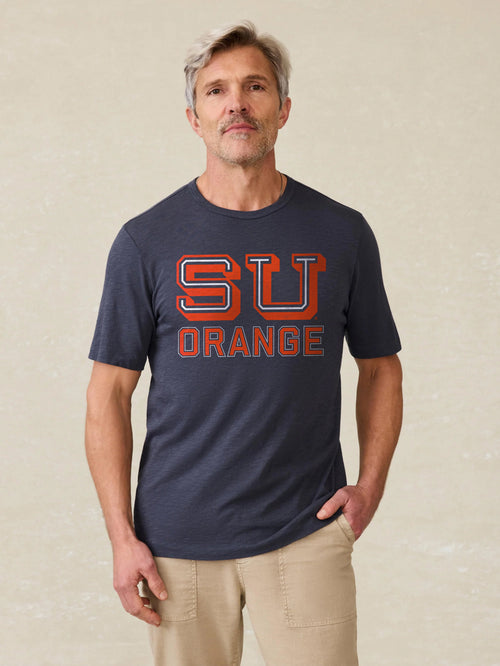 Syracuse University Sunwashed Regenerative Tee - Dune Navy