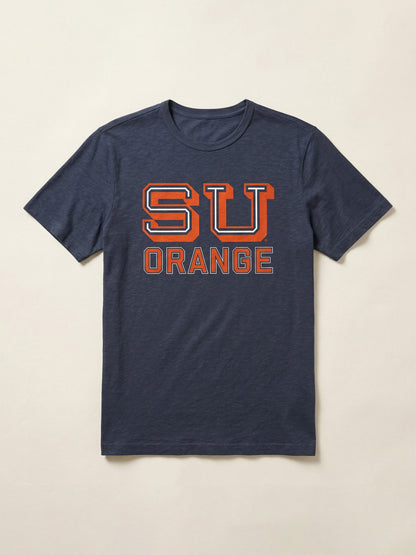 Syracuse University Sunwashed Regenerative Tee - Dune Navy