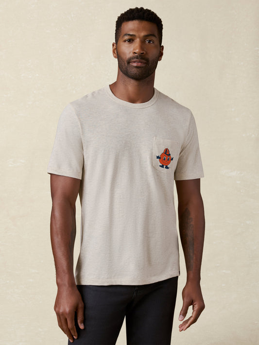 Syracuse University Sunwashed Pocket Tee - Island Dune Heather