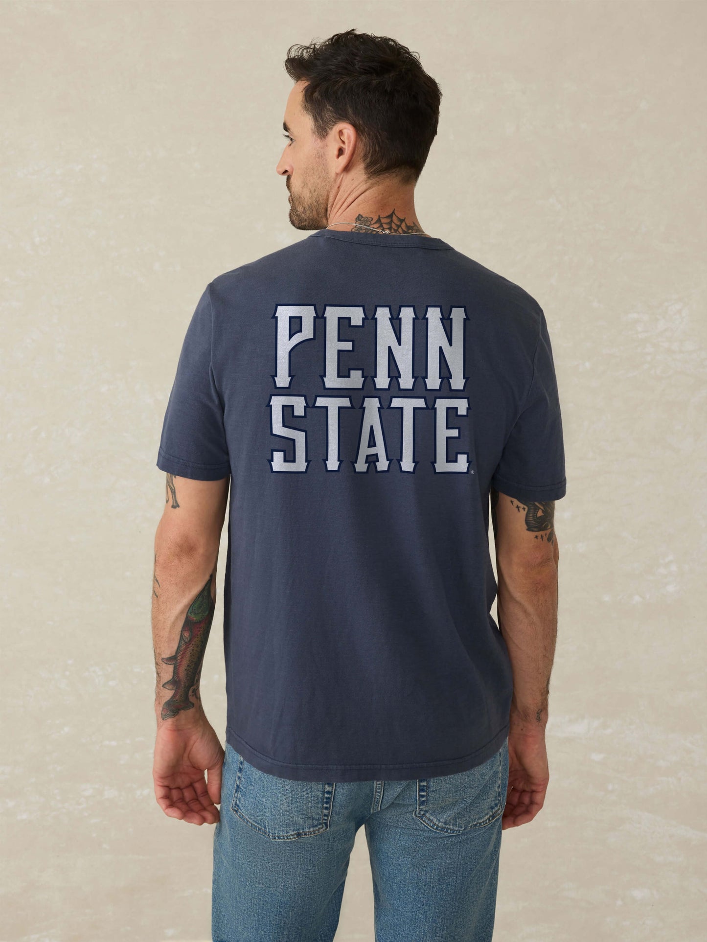 Penn State Sunwashed Pocket Tee - Dune Navy