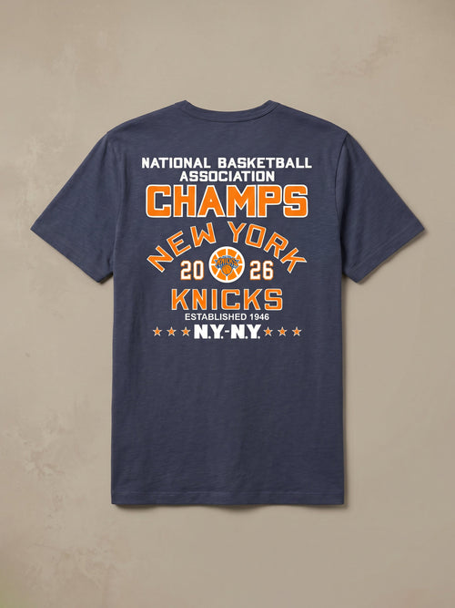 NY Knicks Sunwashed Regenerative Tee - Dune Navy