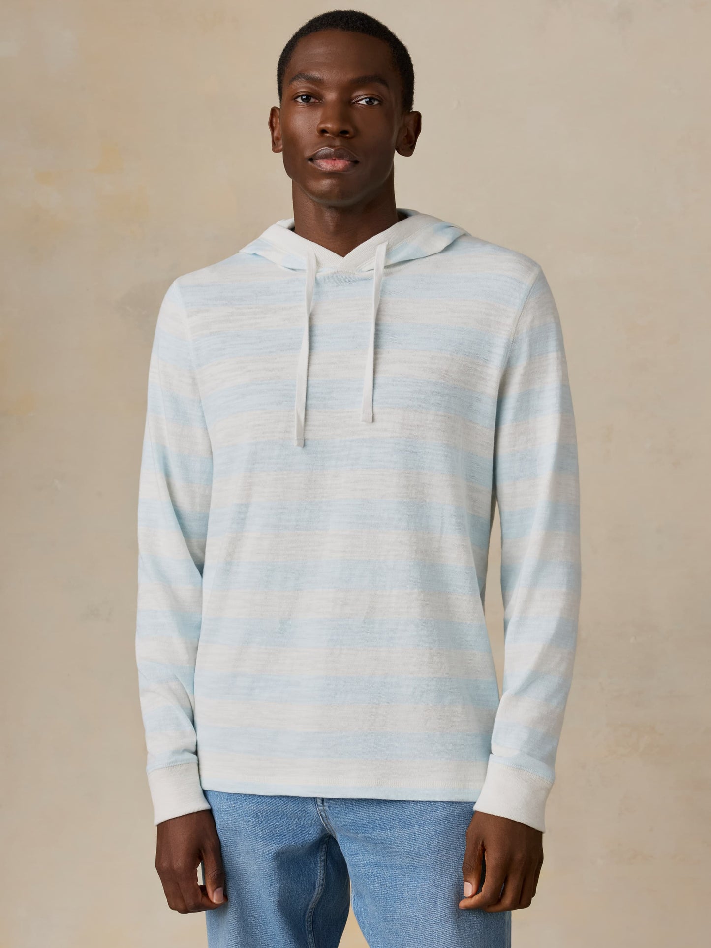 Sunwashed Organic Hoodie - Beach Sky Stripe