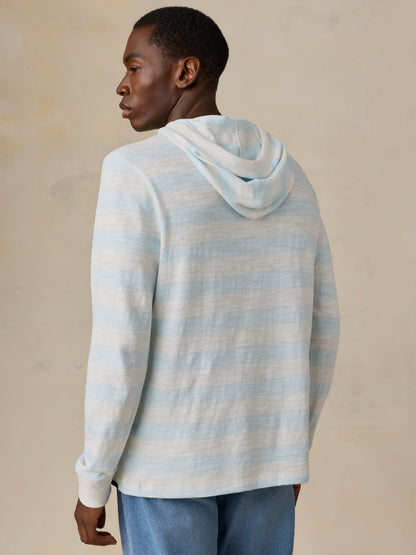 Sunwashed Organic Hoodie - Beach Sky Stripe
