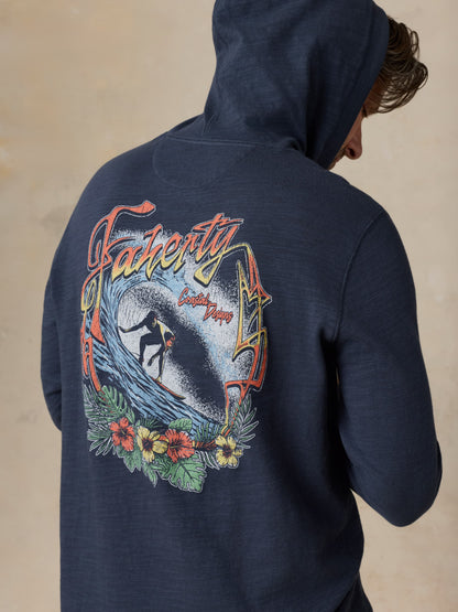Sunwashed Organic Graphic Hoodie - Blue Nights