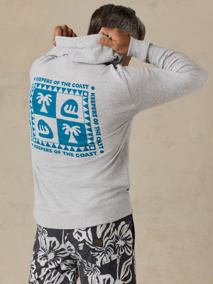 Faherty x Surfrider Sunwashed Organic Hoodie - Light Grey Heather
