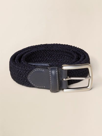 Mens Stretch Woven Belt - Navy