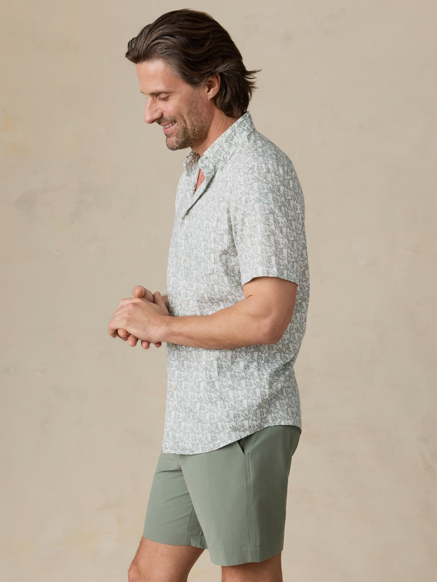 Short-Sleeve Movement™ Monterey Shirt - Aspen Green Leaf