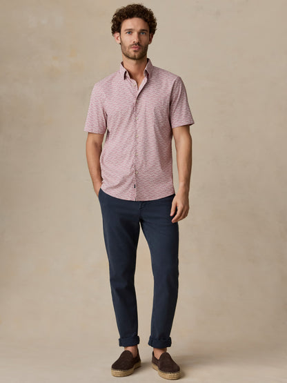 Short-Sleeve Movement™ Monterey Shirt - Rose Palm Mosaic