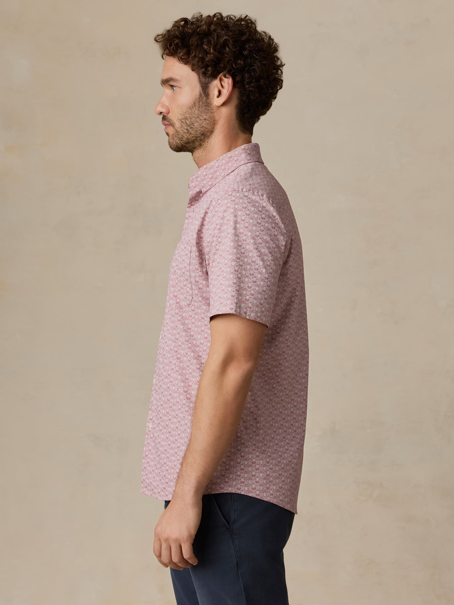 Short-Sleeve Movement™ Monterey Shirt - Rose Palm Mosaic