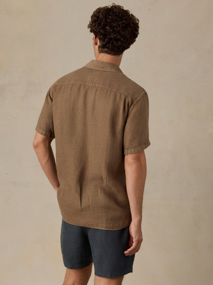 Short-Sleeve Palma Linen Shirt - Island Brown
