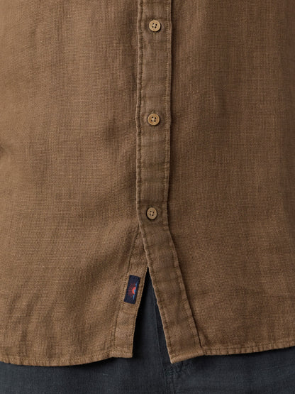 Short-Sleeve Palma Linen Shirt - Island Brown