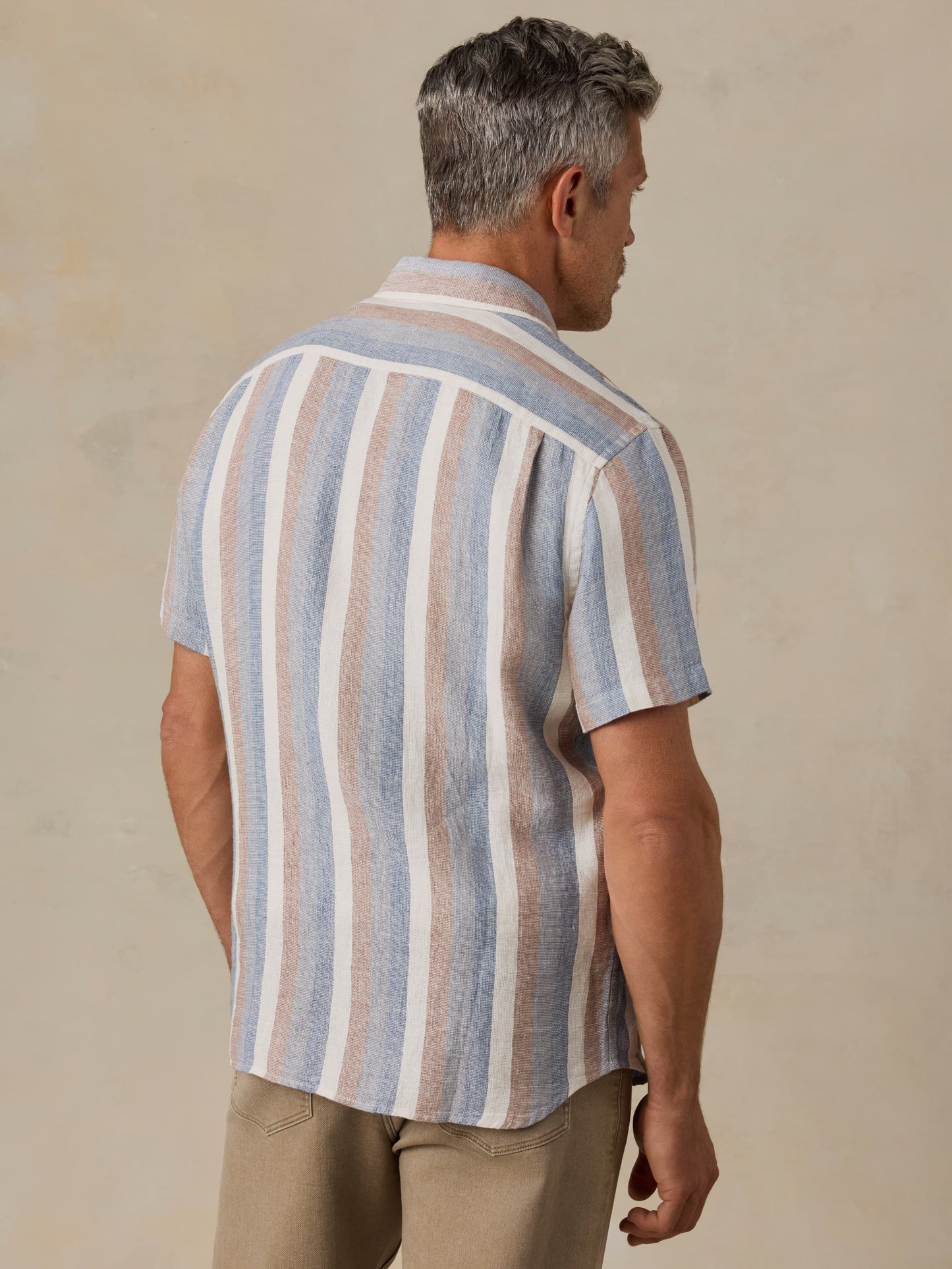 Short-Sleeve Palma Linen Shirt - Meadow Lake Stripe