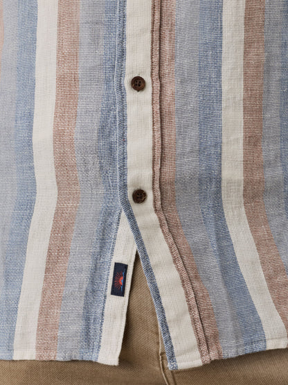 Short-Sleeve Palma Linen Shirt - Meadow Lake Stripe